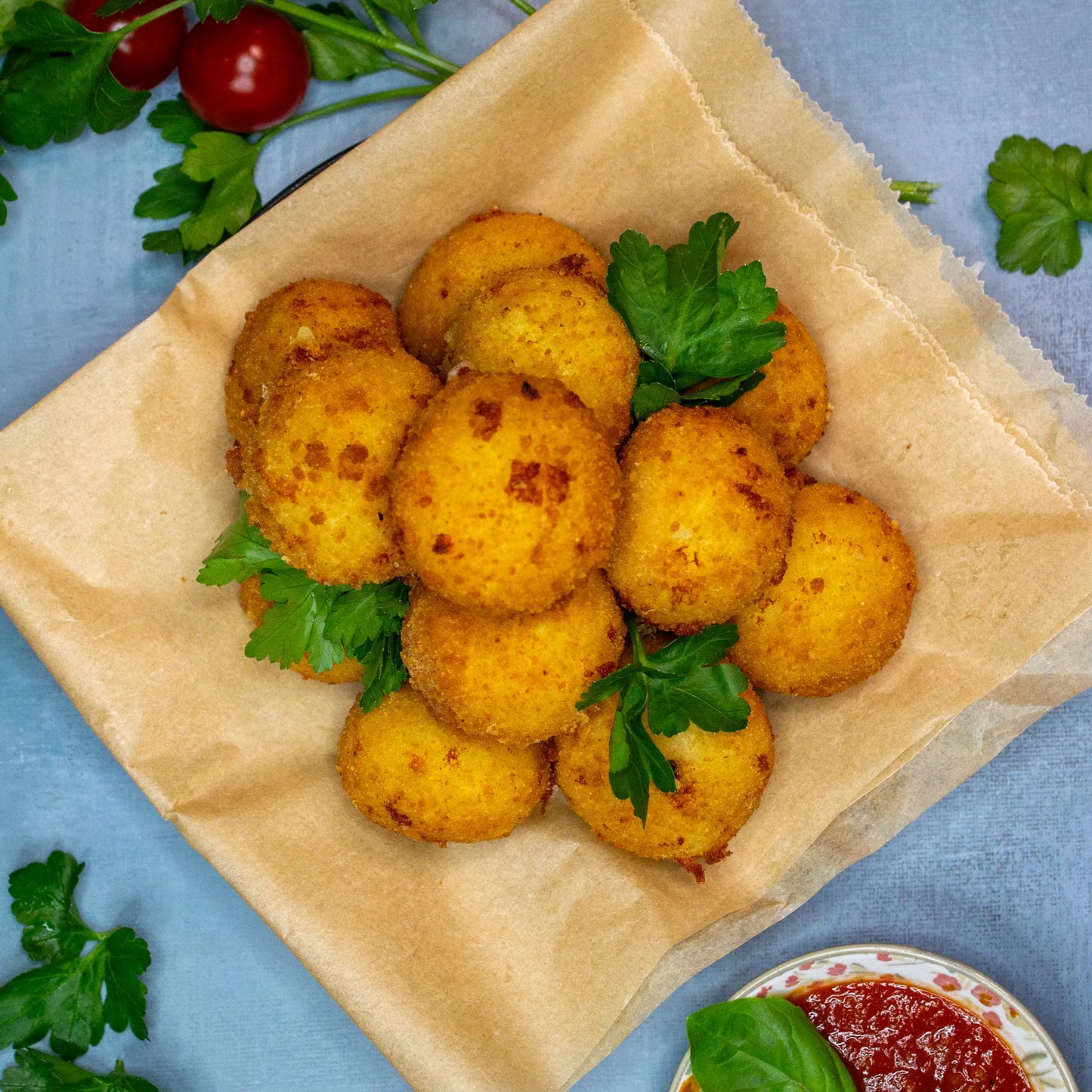 Kartoffelbällchen mit Kaschkawal-Käse