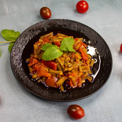 Grüne Bohnen in Tomatensauce (Vegan)