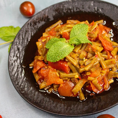 Grüne Bohnen in Tomatensauce (Vegan)