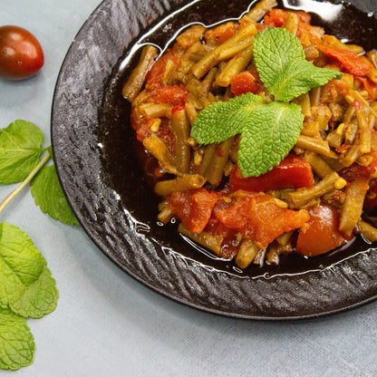 Grüne Bohnen in Tomatensauce (Vegan)
