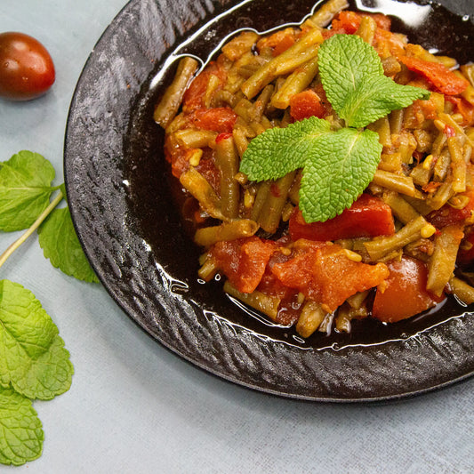 Grüne Bohnen in Tomatensauce (Vegan)