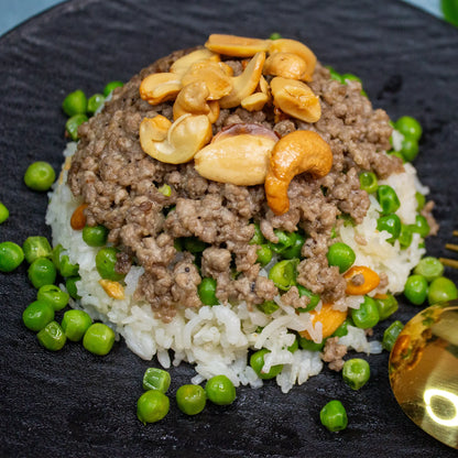 Reis mit Erbsen und Hackfleisch